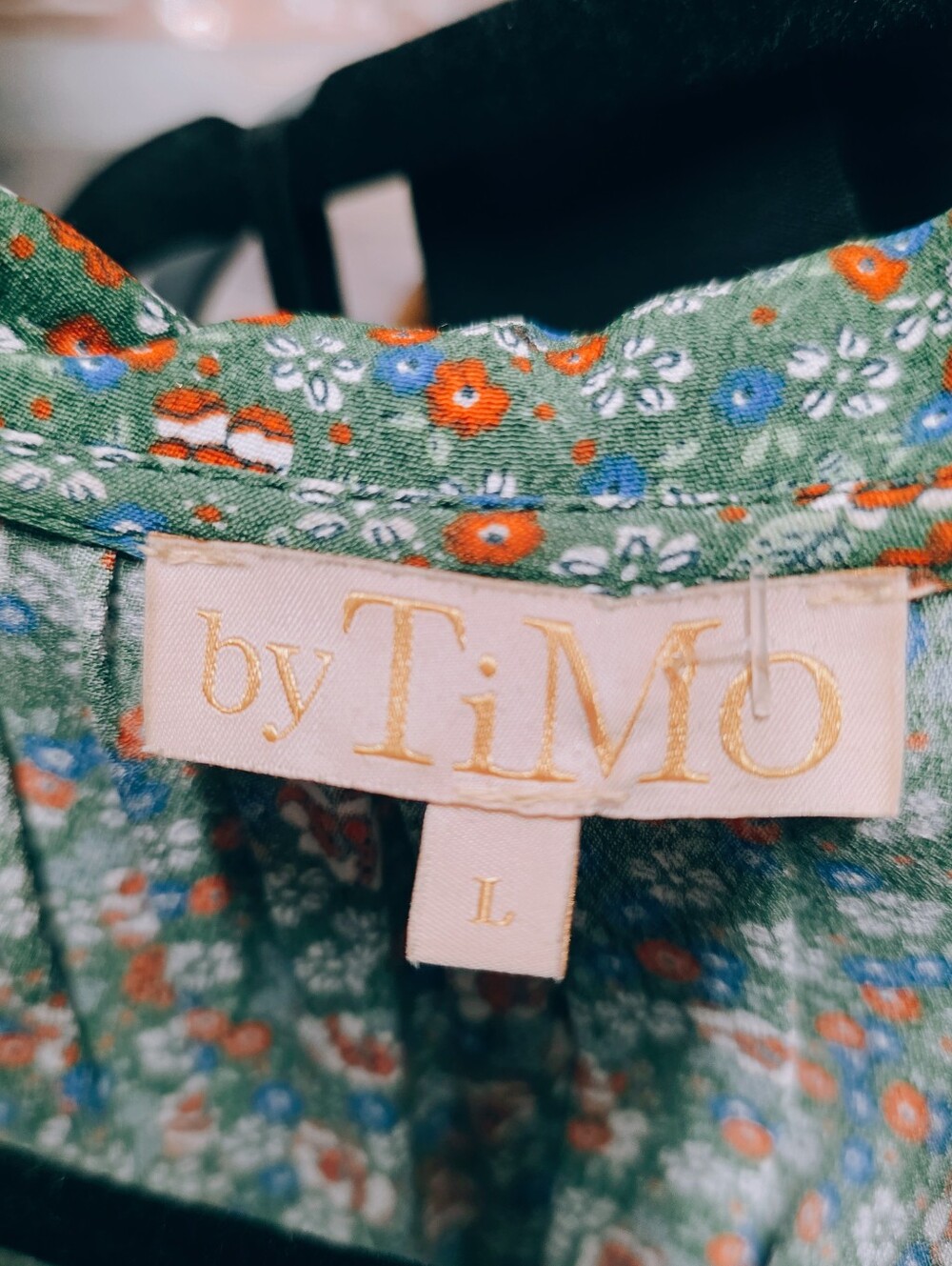 by TiMo Green Teal Floral Long Sleeve Wrap Midi Dress Size L Excellent Condition - Picture 3 of 7